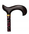 Poignée Derby marron foncé de la canne Nuit Fleurie : une idée cadeau idéale pour une femme.