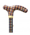 Poignée en T de canne de marche pliante, modèle Tartan Highland : un design sobre et pratique pour homme.