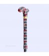 Système réglable, canne de marche Esprit Écosse, motif tartan rouge, cadeau pour homme et femme.