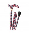 Canne de marche pliante Esprit Écosse à motif tartan, cadeau original pour homme et femme.