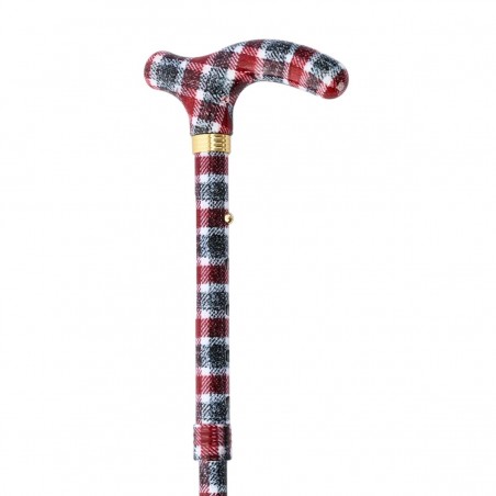 Canne de marche pliante Esprit Écosse style tartan, originale et réglable, pour homme et femme, idéale en cadeau.