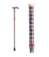 Motif tartan écossais rouge de la  canne de marche réglable Esprit Écosse avec poignée Fritz.