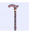 Poignée Fritz sur canne de marche Esprit Écosse homme-femme, style tartan original, et élégante