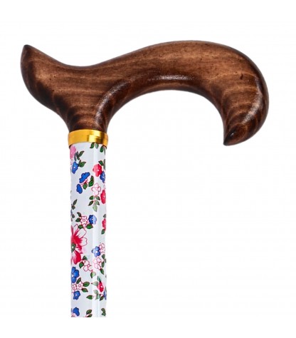 Poignée Derby large en bois massif de la canne Charme de Printemps, alternative de cadeau.