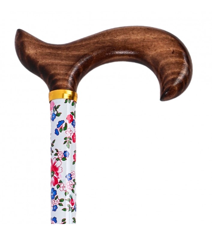 Poignée Derby large en bois massif de la canne Charme de Printemps, alternative de cadeau.