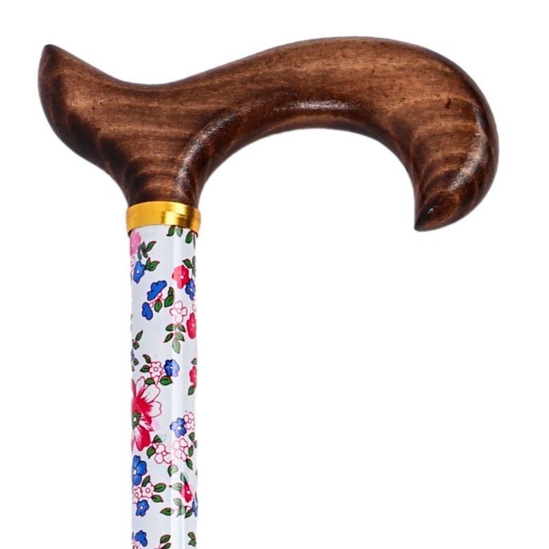 Poignée Derby large en bois massif de la canne Charme de Printemps, alternative de cadeau.