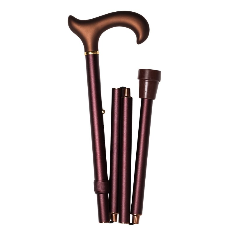 Canne de marche pliante modèle Séquoia, en bronze, taille XL, assurant un maximum de sécurité lors de vos balades.