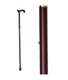 Belle canne pliante Séquoia extra-longue en aluminium-bronze, poignée Derby. Appui très solide.