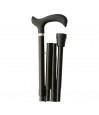 Canne de marche pliante Noire Velours soft touch, design discret et sobre en aluminium.
