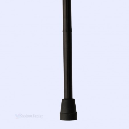 Embout de la canne de marche Noire Velours en aluminium discret et sobre, stable pour homme et femme.