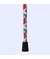 Embout antidérapant de canne de marche rouge pour femme, élégant, orné de fleurs de coquelicot.