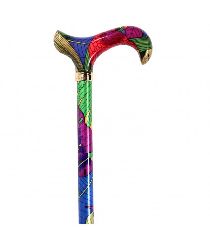 Canne de marche colorée Tropicale, pour femme. Originale et féminine, de qualité de la marque Gastrock.