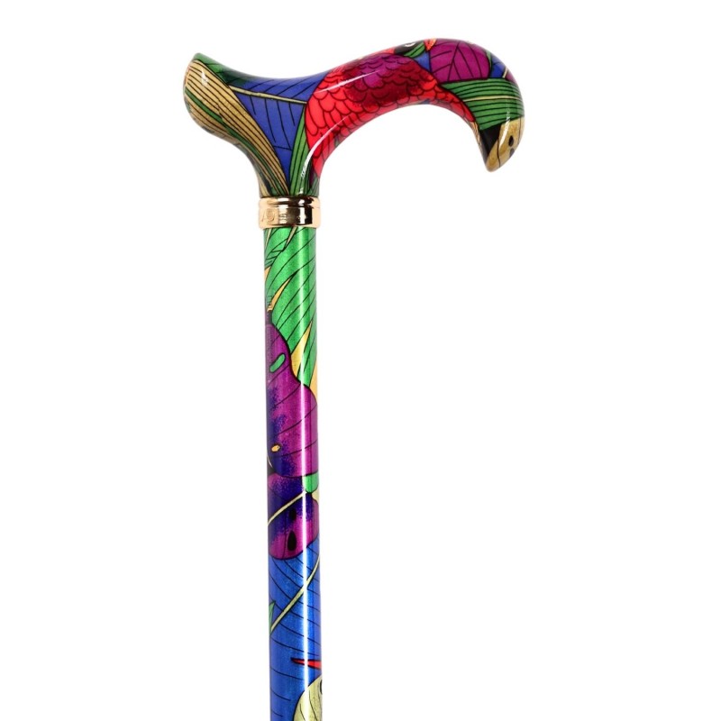 Canne de marche colorée Tropicale, pour femme. Originale et féminine, de qualité de la marque Gastrock.