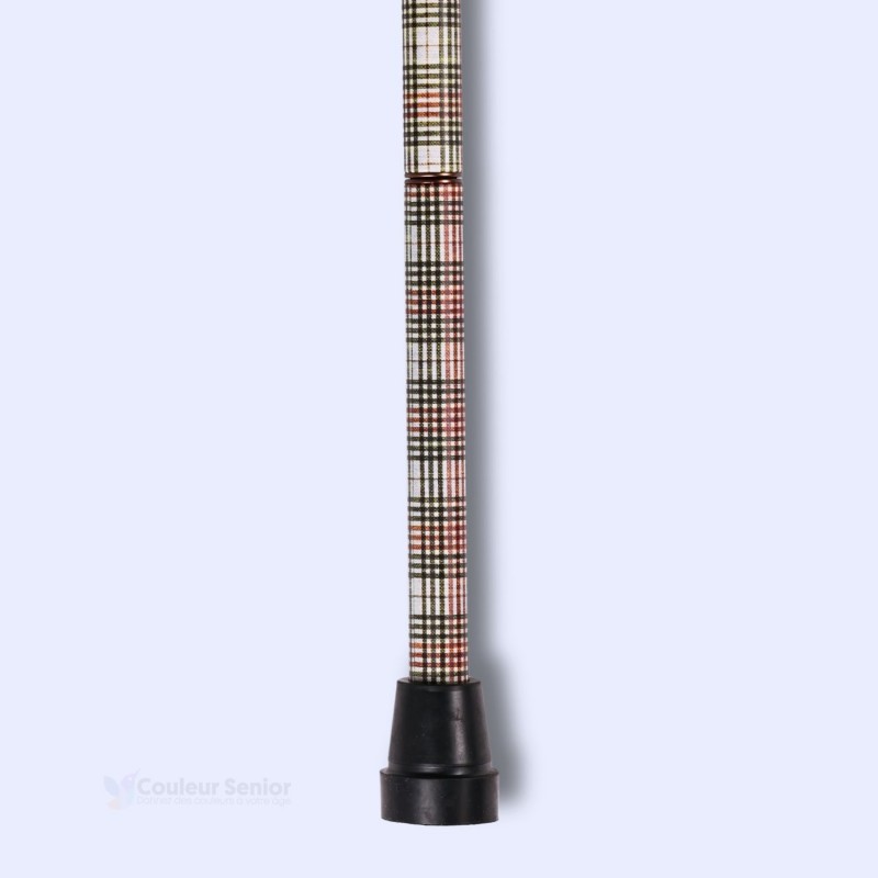 Embout de canne de marche Oxford, style tartan clair pour homme ou femme de grande taille.