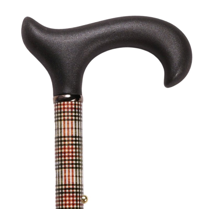 Poignée derby noire, dans la canne de marche pliante Oxford. Un design classique et élégant pour homme ou femme.