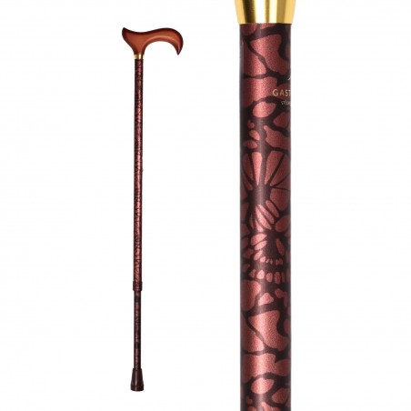 Canne réglable pour femme Ailes de Monarque, couleur cuivre, légère et très élégante, favorisant la mobilité.
