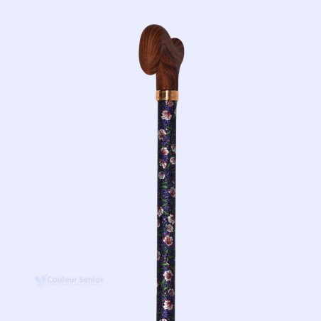 Réglable en hauteur, canne de marche en aluminium Lotus de Nuit, idéale à offrir à votre mère.