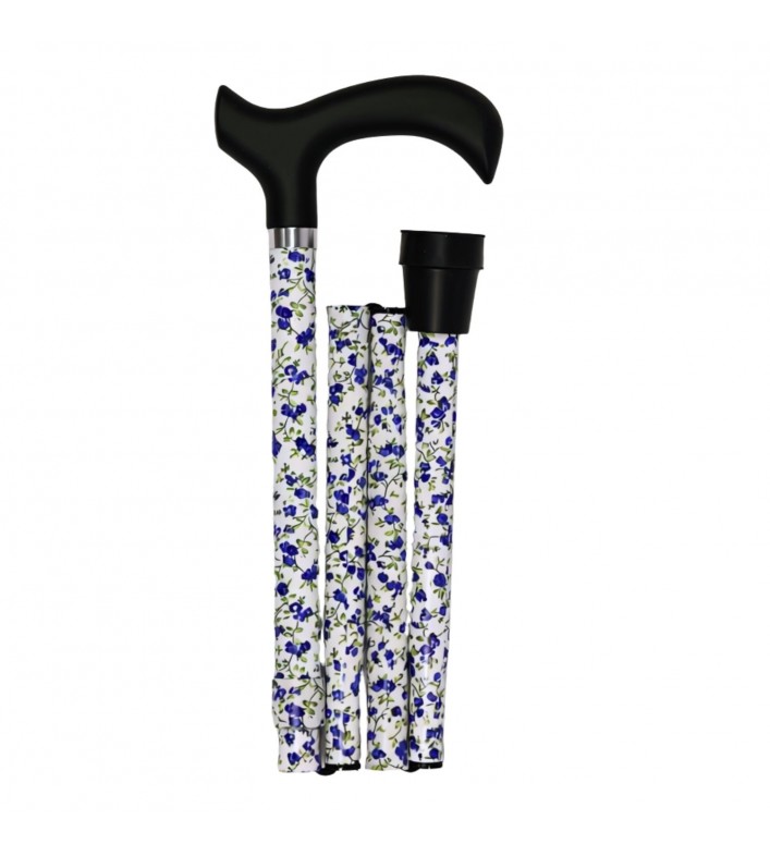 Modèle pliant Faïence fleurie bleu vu de face. Très pratique pour voyager avec un bon rapport qualité-prix.