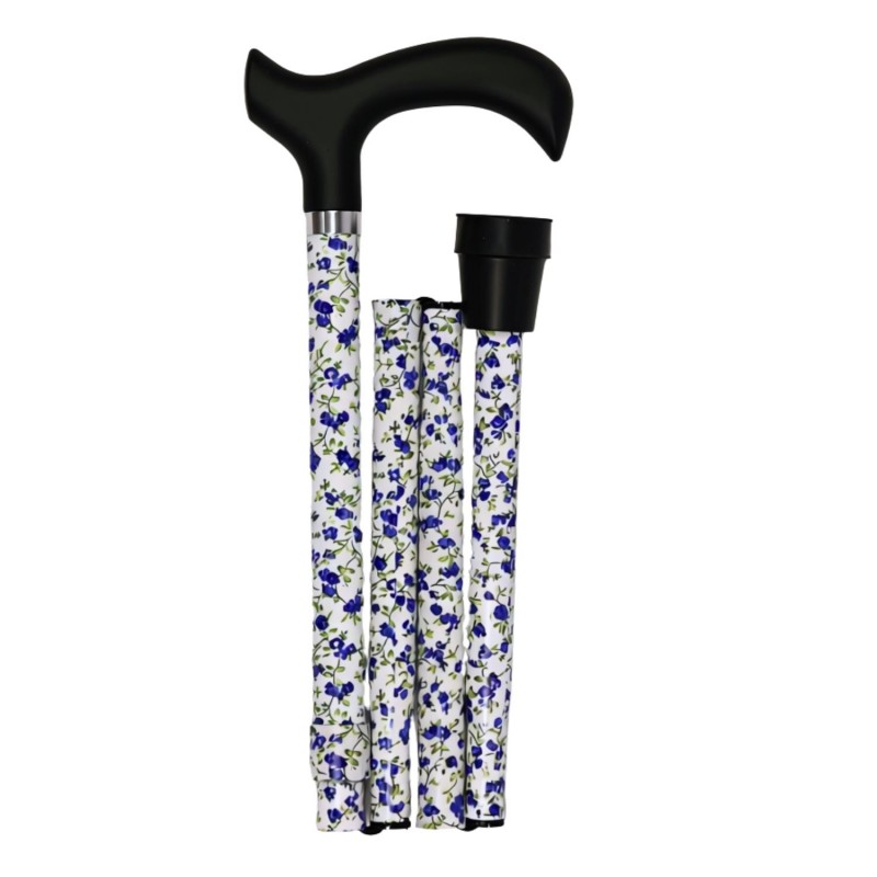 Modèle pliant Faïence fleurie bleu vu de face. Très pratique pour voyager avec un bon rapport qualité-prix.