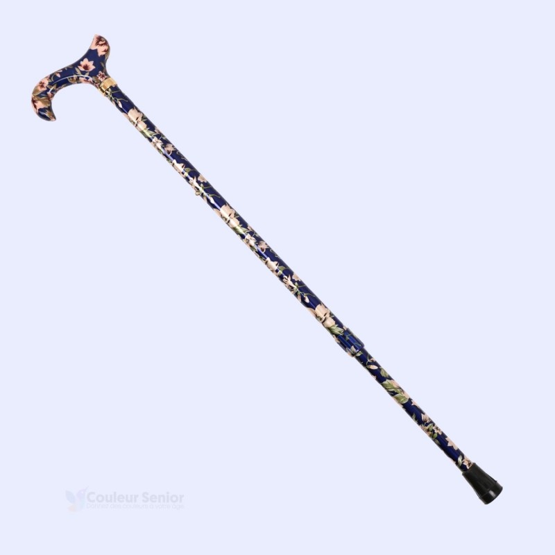 Profil complet de cette canne de marche réglable Royal Bleu Marine. Un beau cadeau pour les femmes.