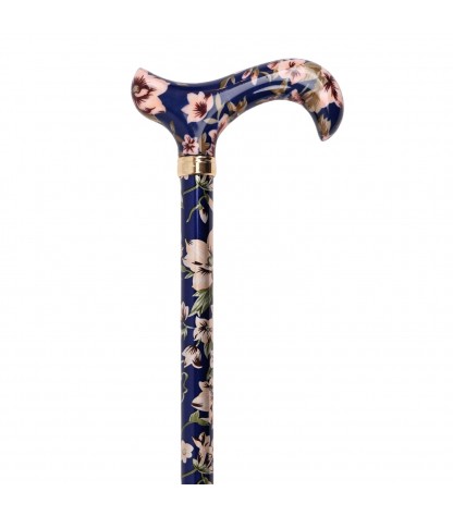Canne de marche réglable Royal Bleu Marine – Motif floral élégant robuste et légère