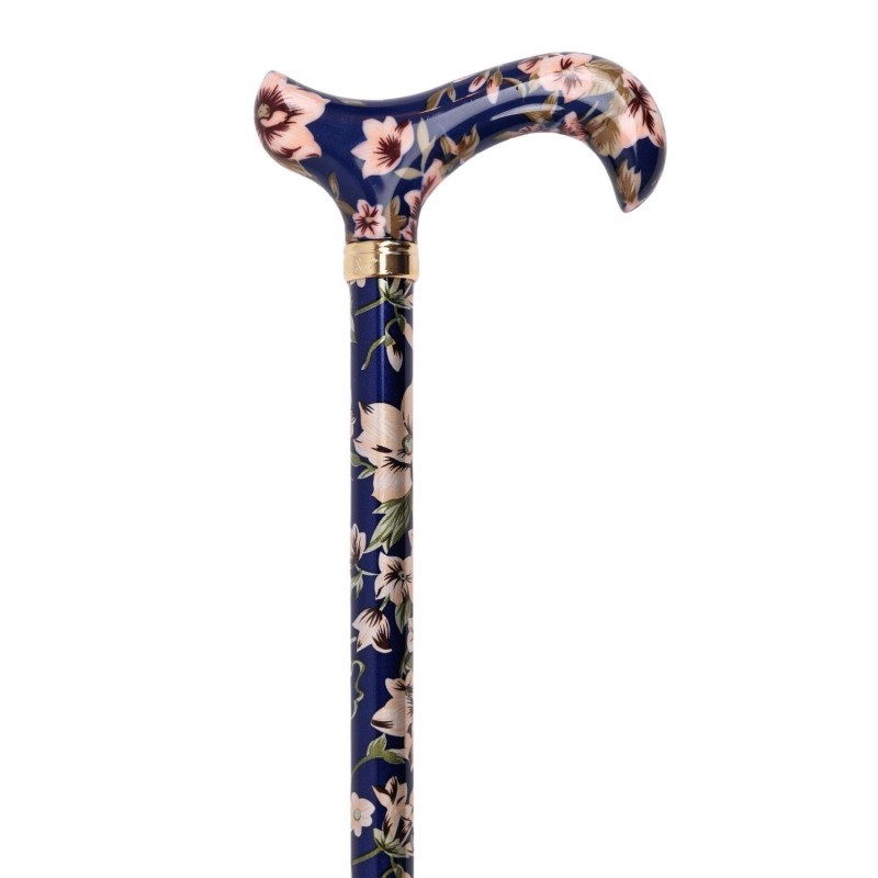 Canne de marche réglable Royal Bleu Marine – Motif floral élégant robuste et légère