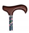 Canne de marche réglable Capucine, motif fleuri, poignée en bois, design féminin.