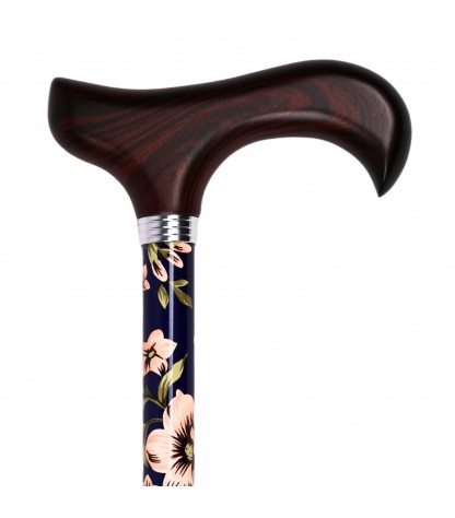Poignée en bois de canne de marche réglable pour femme, Royal Bleu Marine. Idéale pour offrir comme cadeau.