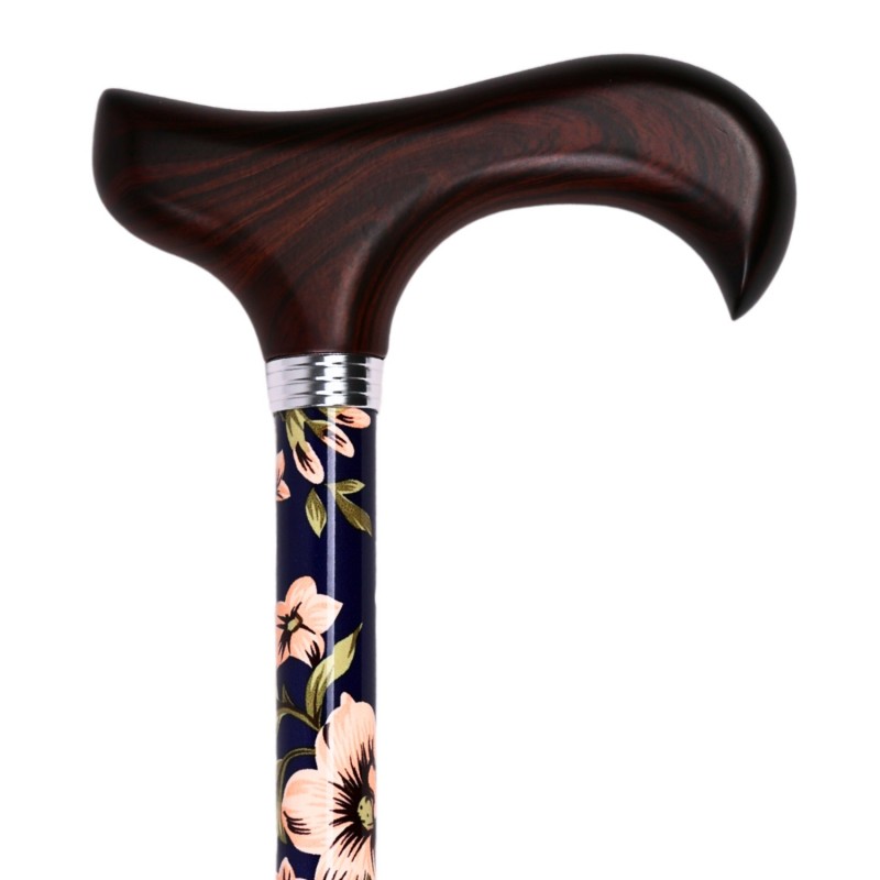 Poignée en bois de canne de marche réglable pour femme, Royal Bleu Marine. Idéale pour offrir comme cadeau.