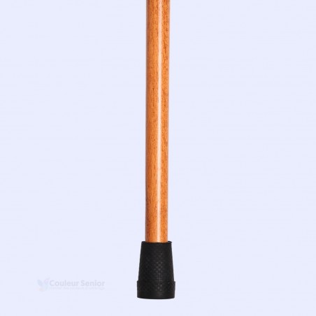 Embout antidérapant de la  canne de marche en bois jaune, clé de prévention des chutes.