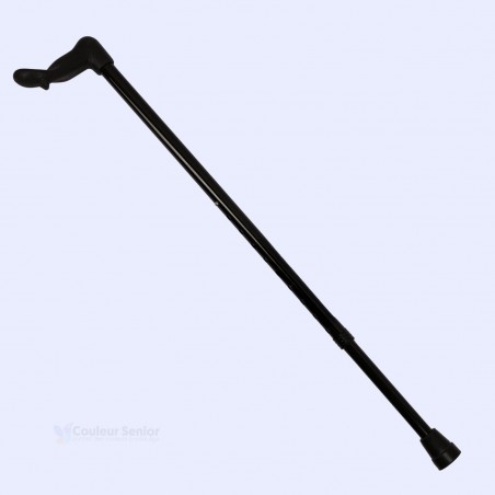 Vue latérale poignée ergonomique noire de la canne de marche orthopédique réglable Pharmacie.