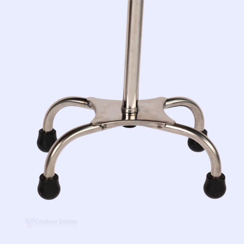 Base compacte à quatre pieds chromés avec embouts antidérapants