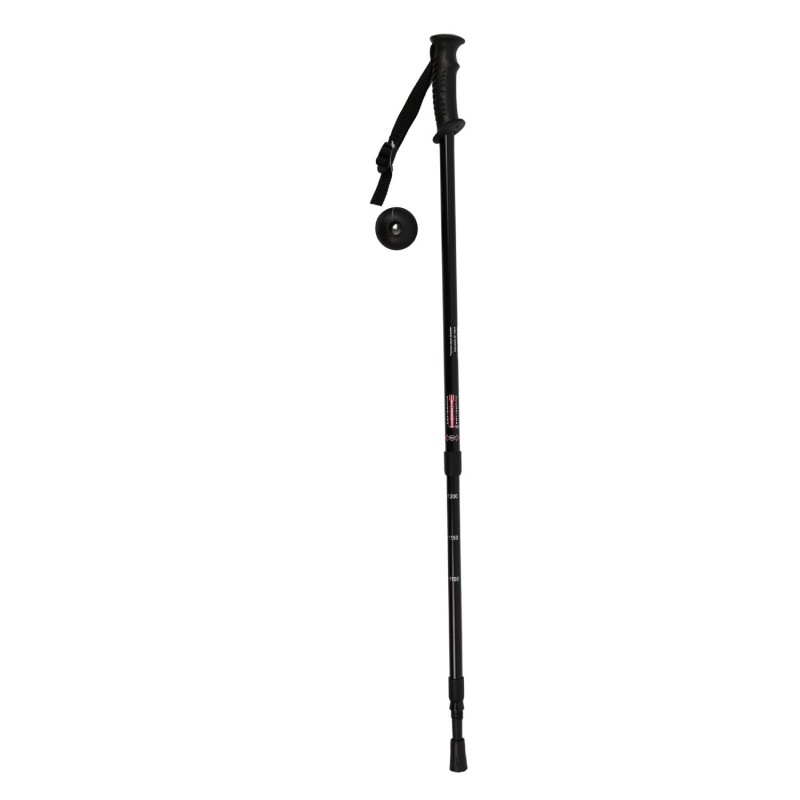 Poignée ergonomique noire et dragonne réglable du bâton de randonnée