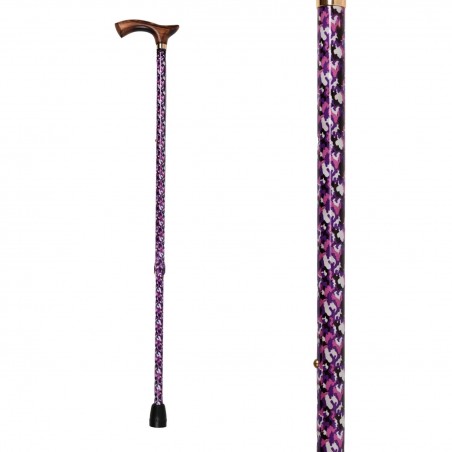 Canne de marche Cassis originale en aluminium pour femme. Un style Camouflage Rose, audacieux, amusante et féminin.