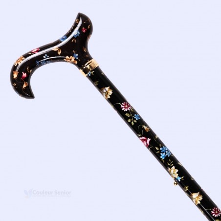 Canne de marche réglable Millefleurs présentée en diagonale
