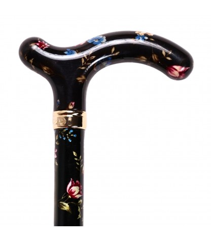 Canne de marche réglable fleurie Millefleurs pour petite taille trés légère et facile à régler.