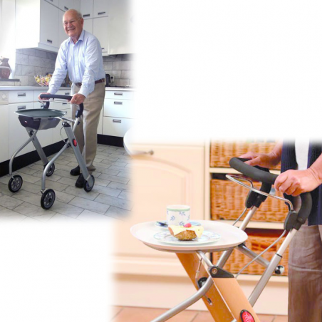 Déambulateur intérieur Let's Go Indoor – Léger, étroit et pratique avec plateau et sac