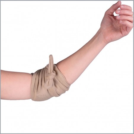 Bandeau thérapeutique gel chaud froid noué autour du coude soulagement douleur articulaire — Couleur Senior