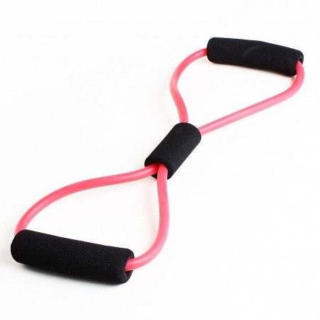 Kit musculation multifonction rouge polyamide PVC résistance progressive bras jambes torse sac transport maille polyamide noir