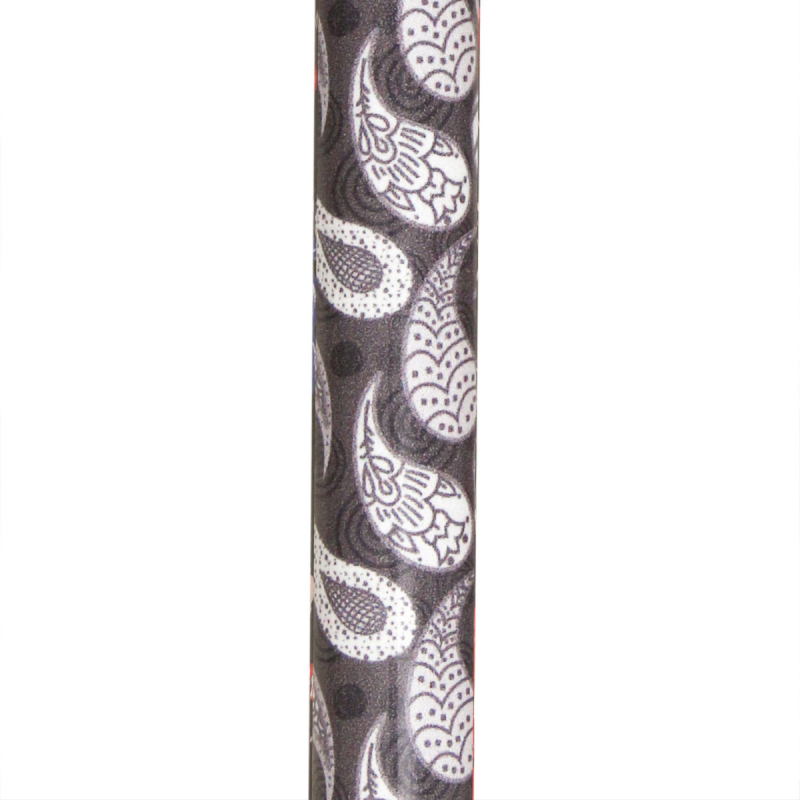 Canne pliante réglable en aluminium gris pierre cachemire, parfaite pour les femmes élégantes.