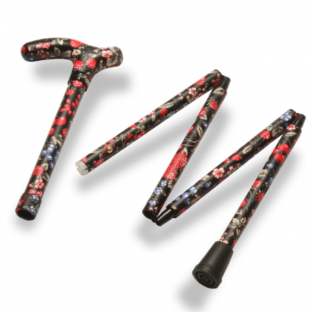 Canne pliante réglable alu fruits sur fond noir Canne pliante réglable alu fruits sur fond noir