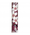 Canne pliante réglable en aluminium style vieux rose avec fleurs et poignée en plexiglas violine.