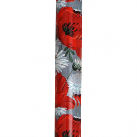Canne pliante réglable alu coquelicots et poignée plexiglass rouge Canne pliante réglable alu coquelicots et poignée plexiglass rouge