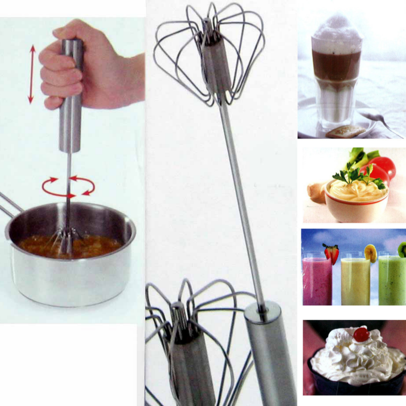 Fouet automatique inox utilisé pour omelette chantilly mayonnaise milkshake rotation automatique — Couleur Senior